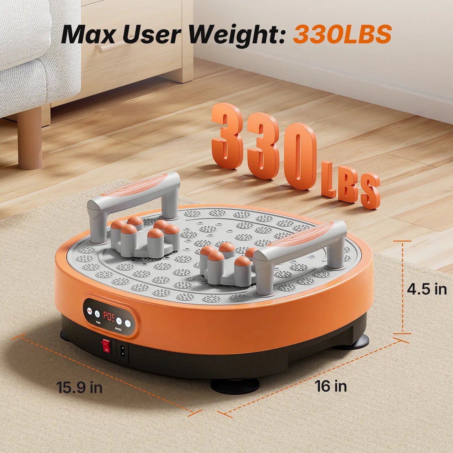 MERACH round Vibration Plate,Whole Body Lymphatic Drainage Fitness Machine,330Lbs Capacity with 9 Modes 99 Speed Levels,Portable Quiet Design for Home Gym Daily Fitness Gifting