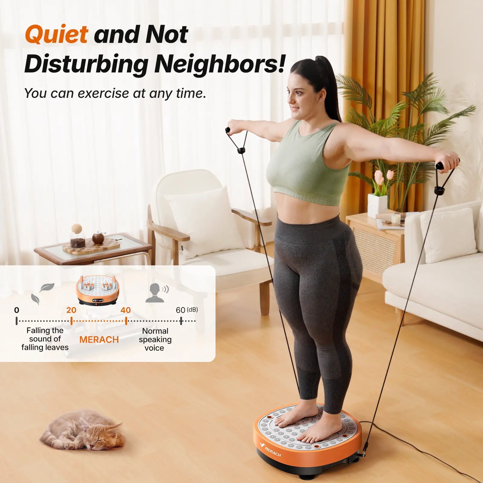MERACH round Vibration Plate,Whole Body Lymphatic Drainage Fitness Machine,330Lbs Capacity with 9 Modes 99 Speed Levels,Portable Quiet Design for Home Gym Daily Fitness Gifting