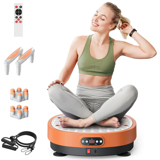 MERACH round Vibration Plate,Whole Body Lymphatic Drainage Fitness Machine,330Lbs Capacity with 9 Modes 99 Speed Levels,Portable Quiet Design for Home Gym Daily Fitness Gifting